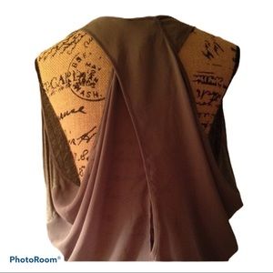 BEBE Gray Cross Back Dressy Tank S